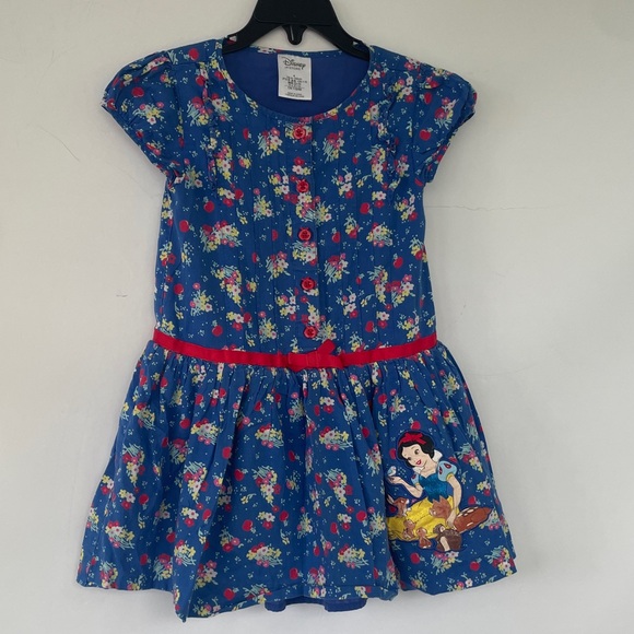 Disney Store Size 4 Snow White Theme Dress Floral with Character Print - Picture 3 of 16